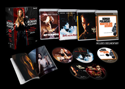 Directed By Roman Polanski Collection |Imprint | Bitter Moon / Death and the Maiden / The Ninth Gate / Roman Polanski: Wanted and Desired  |   Blu-Ray
